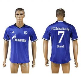 Schalke 04 #7 Raul Blue Home Soccer Club Jersey