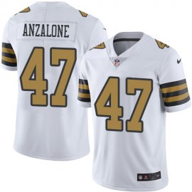 Nike New Orleans Saints #47 Alex Anzalone White Mens Stitched NFL Limited Rush Jersey