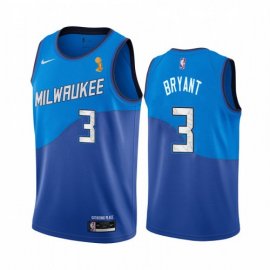 Nike Milwaukee Bucks #3 Elijah Bryant 2021 NBA Finals Champions City Edition Jersey Blue Mens