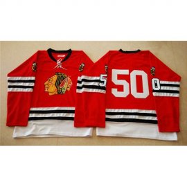 Mitchell And Ness 1960-61 Chicago Blackhawks #50 Corey Crawford Red Stitched NHL Jersey
