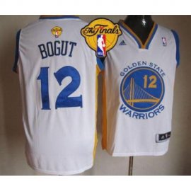 Warriors #12 Andrew Bogut White The Finals Patch Stitched NBA Jersey