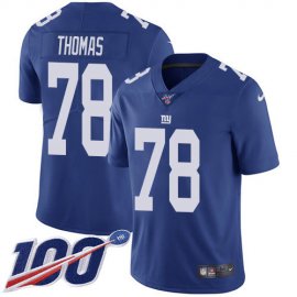 Nike New York Giants #78 Andrew Thomas Royal Blue Team Color Youth Stitched NFL 100th Season Vapor Untouchable Limited Jersey