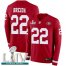 Nike San Francisco 49ers #22 Matt Breida Red Super Bowl LIV 2020 Team Color Mens Stitched NFL Limited Therma Long Sleeve Jersey