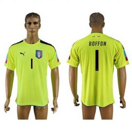 Italy #1 Boffon Shiny Green Goalkeeper Soccer Country Jersey