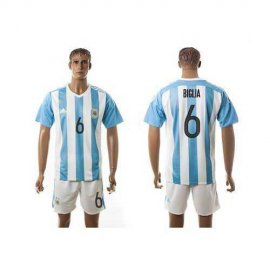 Argentina #6 Biglia Home Soccer Country Jersey