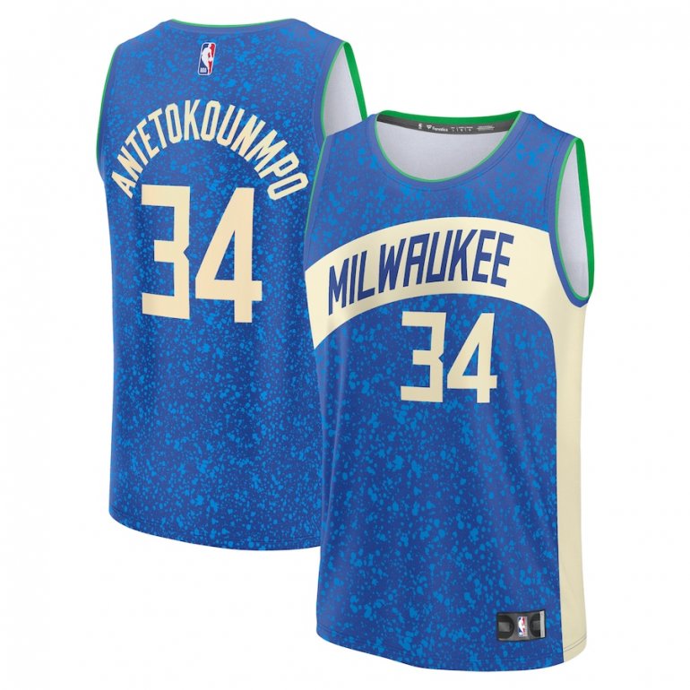 Giannis Antetokounmpo Milwaukee Bucks Fanatics Branded Youth 2023/24 Fast Break Jersey – Royal – City Edition