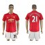 Manchester United #21 Ander Herrera Red Home Soccer Club Jersey