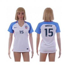 Womens USA #15 Orozco Home Soccer Country Jersey