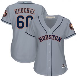Houston Astros #60 Dallas Keuchel Grey Road Womens Stitched MLB Jersey