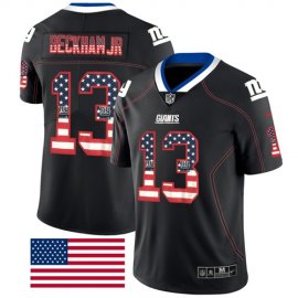 Nike New York Giants #13 Odell Beckham Jr Black Mens Stitched NFL Limited Rush USA Flag Jersey