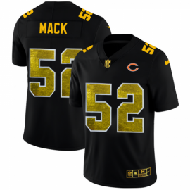 Chicago Chicago Bears #52 Khalil Mack Mens Black Nike Golden Sequin Vapor Limited NFL Jersey