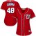 Washington Nationals #48 Javy Guerra Red Alternate Womens Stitched MLB Jersey