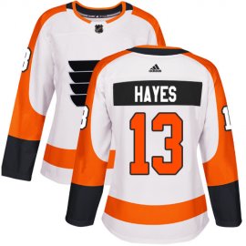 Adidas Philadelphia Flyers #13 Kevin Hayes White Road Authentic Womens Stitched NHL Jersey