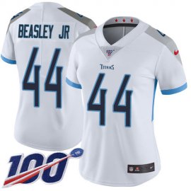 Nike Tennessee Titans #44 Vic Beasley Jr White Womens Stitched NFL 100th Season Vapor Untouchable Limited Jersey