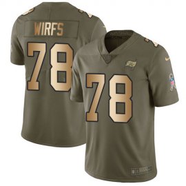 Nike Tampa Bay Buccaneers #78 Tristan Wirfs Olive/Gold Mens Stitched NFL Limited 2017 Salute To Service Jersey