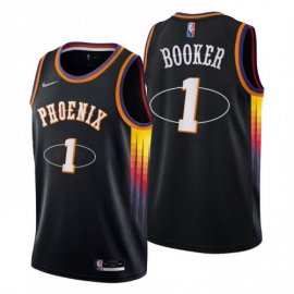 Phoenix Phoenix Suns #1 Devin Booker Mens Nike Black 2021/22 Swingman NBA Jersey – City Edition Mens