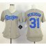 Los Angeles Dodgers #31 Joc Pederson Grey Alternate Road Womens Stitched MLB Jersey