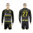 Dortmund #27 Castro Away Long Sleeves Soccer Club Jersey
