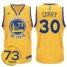 Golden State Warriors #30 Stephen Curry Record Breaking Season Exclusive 73 Wins Gold Swingman Jersey