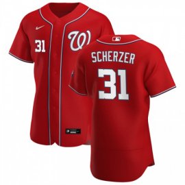 Washington Nationals #31 Max Scherzer Mens Nike Red Alternate 2020 Authentic Player MLB Jersey