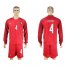 Portugal #4 Miguel Home Long Sleeves Soccer Country Jersey