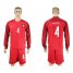 Portugal #4 Miguel Home Long Sleeves Soccer Country Jersey