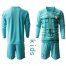 France Blank Light Blue Goalkeeper Long Sleeves Kid Soccer Country Jersey