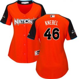 Milwaukee Brewers #46 Corey Knebel Orange 2017 All-Star National League Womens Stitched MLB Jersey