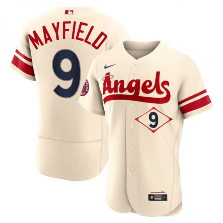 Angels 9 Jack Mayfield Cream 2022 City Connect Flexbase Jersey Angels 9 Jack Mayfield Cream 2022 City Connect Flexbase Jersey