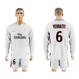 Paris Saint-Germain #6 Verratti Sec Away Long Sleeves Soccer Club Jersey
