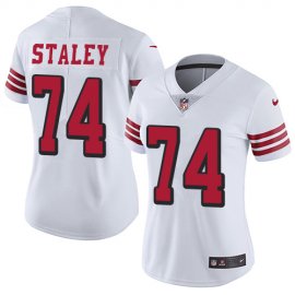 Nike San Francisco 49ers #74 Joe Staley White Rush Womens Stitched NFL Vapor Untouchable Limited Jersey