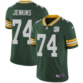 Nike Green Bay Packers #74 Elgton Jenkins Green Team Color Mens 100th Season Stitched NFL Vapor Untouchable Limited Jersey