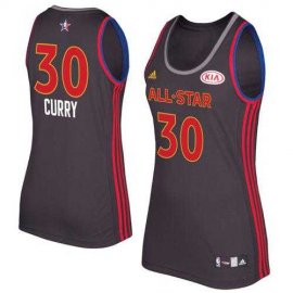 Womens Golden State Warriors #30 Stephen Curry Charcoal 2017 All Star Stitched NBA Jersey