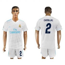 Real Madrid #2 Carvajal White Home Soccer Club Jersey