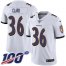 Nike Baltimore Ravens #36 Chuck Clark White Youth Stitched NFL 100th Season Vapor Untouchable Limited Jersey