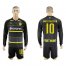 Dortmund #10 Mkhitaryan Away Long Sleeves Soccer Club Jersey
