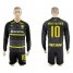 Dortmund #10 Mkhitaryan Away Long Sleeves Soccer Club Jersey