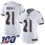 Nike Baltimore Ravens #21 Mark Ingram II White Womens Stitched NFL 100th Season Vapor Limited Jersey