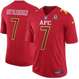 Nike Pittsburgh Steelers #7 Ben Roethlisberger Red Mens Stitched NFL Game AFC 2017 Pro Bowl Jersey
