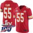 Nike Kansas City Chiefs #55 Frank Clark Red Super Bowl LIV 2020 Team Color Mens Stitched NFL 100th Season Vapor Untouchable Limited Jersey