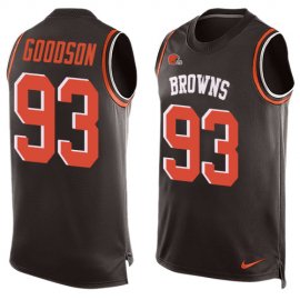 Nike Cleveland Browns #93 B.J. Goodson Brown Team Color Mens Stitched NFL Limited Tank Top Jersey