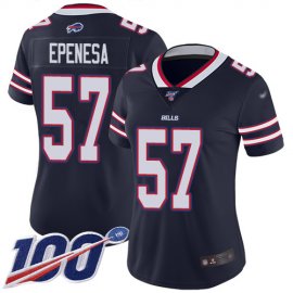 Nike Buffalo Bills #57 A.J. Epenesas Navy Womens Stitched NFL Limited Inverted Legend 100th Season Jersey