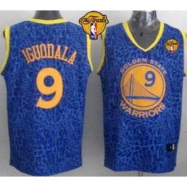 Warriors #9 Andre Iguodala Blue Crazy Light The Finals Patch Stitched NBA Jersey