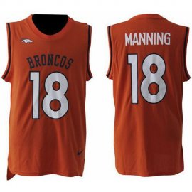 Nike Denver Broncos #18 Peyton Manning Orange Team Color Mens Stitched NFL Limited Tank Top Jersey