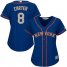 New York Mets #8 Gary Carter Blue(Grey NO.) Alternate Womens Stitched MLB Jersey