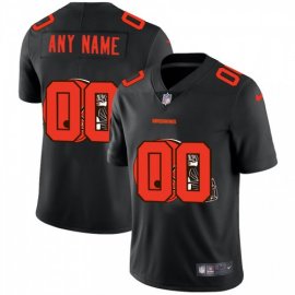 Cleveland Browns Custom Mens Nike Team Logo Dual Overlap Limited NFL Jersey Black