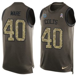 Nike Indianapolis Colts #40 Spencer Ware Green Mens Stitched NFL Limited Salute To Service Tank Top Jersey