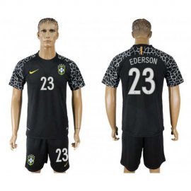Brazil #23 EDERSON Black Goalkeeper 2018 FIFA World Cup Soccer Jersey