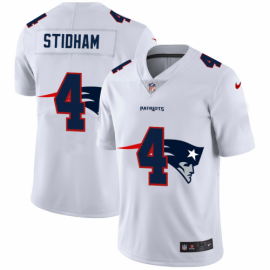 New England New England Patriots #4 Jarrett Stidham White Mens Nike Team Logo Dual Overlap Limited NFL Jersey