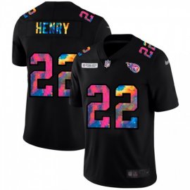 Tennessee Titans #22 Derrick Henry Mens Nike Multi-Color Black 2020 NFL Crucial Catch Vapor Untouchable Limited Jersey
